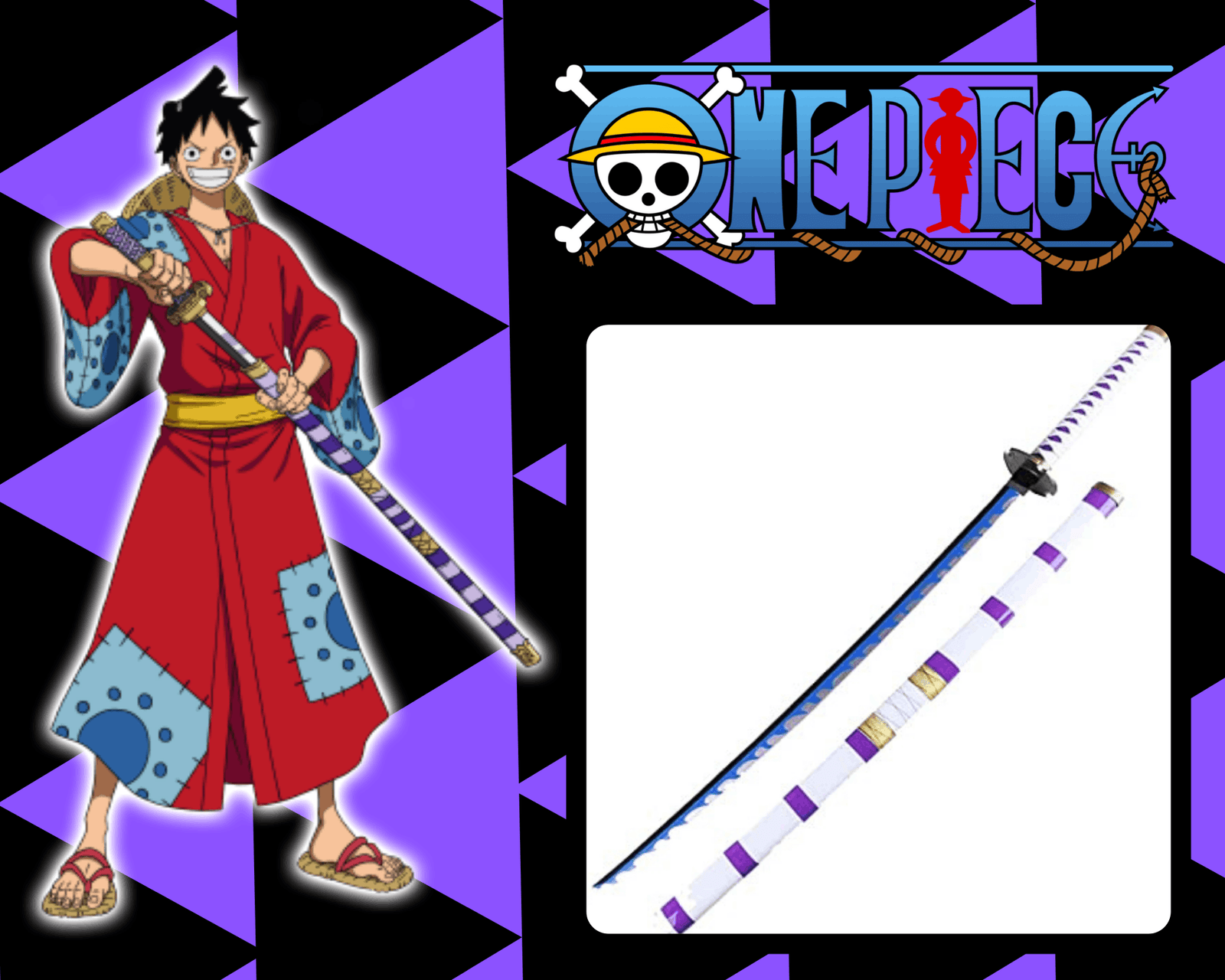 KATANA LUFFY EN BOIS ONE PIECE