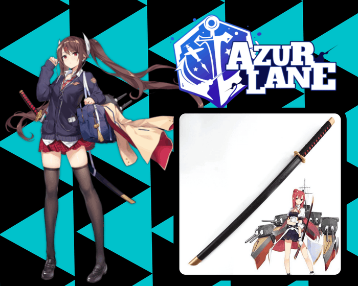 KATANA HARUNA EN BOIS AZUR LANE